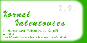 kornel valentovics business card